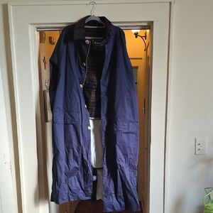 Barbour T151 Riding MAC long Waterproof Men's Deep Blue Trench Coat XL